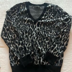 Banana republic V-neck, leopard print sweater.